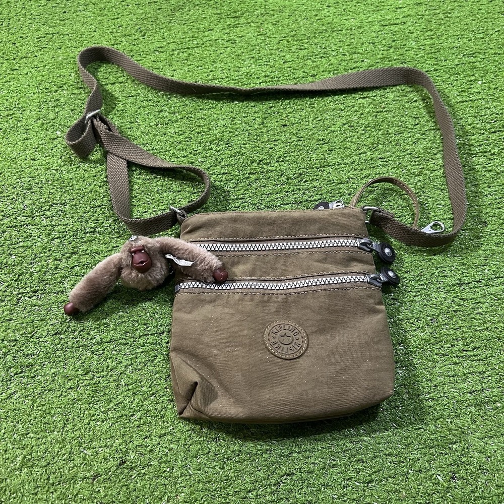 Kipling Crossbody Bag Green Olive Drab Cross Body Bag W/ Gorilla Plush Charm